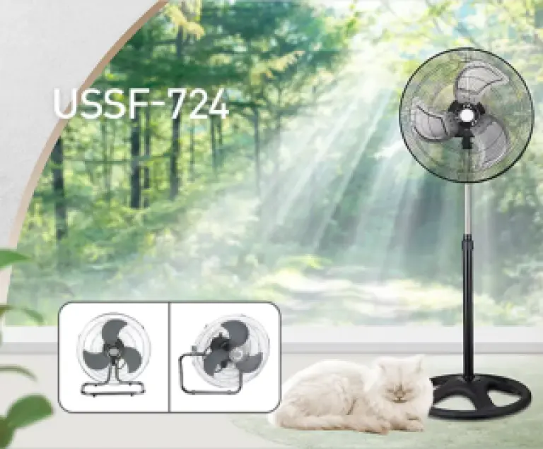 Ventilateur sur pied électrique 3 en 1 silencieux et puissant à 3 pales métalliques - Offre spéciale