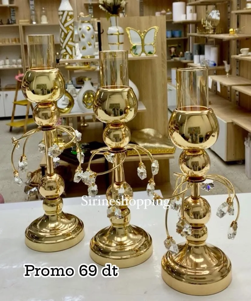 Bougeoir Pilier en Cristal – Chandelier Décoratif Luxe