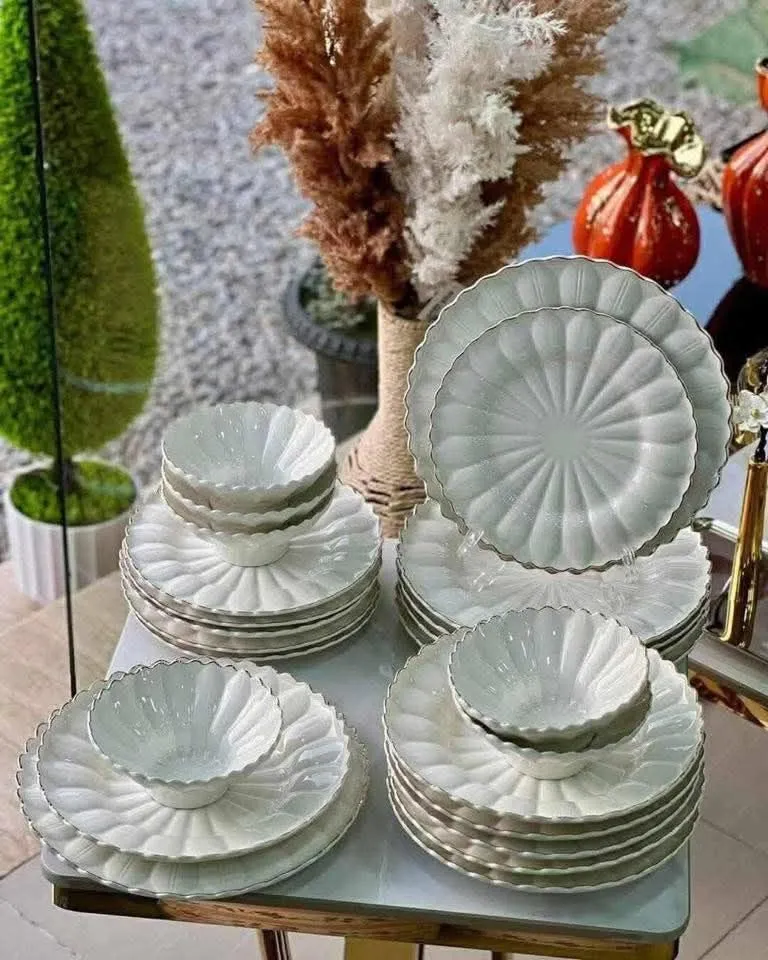 Service à Table Complet 24 Pièces – Vaisselle Design pour 6 Personnes