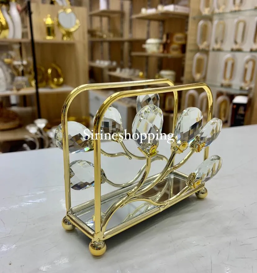 Porte-Papier Serviette Doré Décoratif – Art de Table Élégant