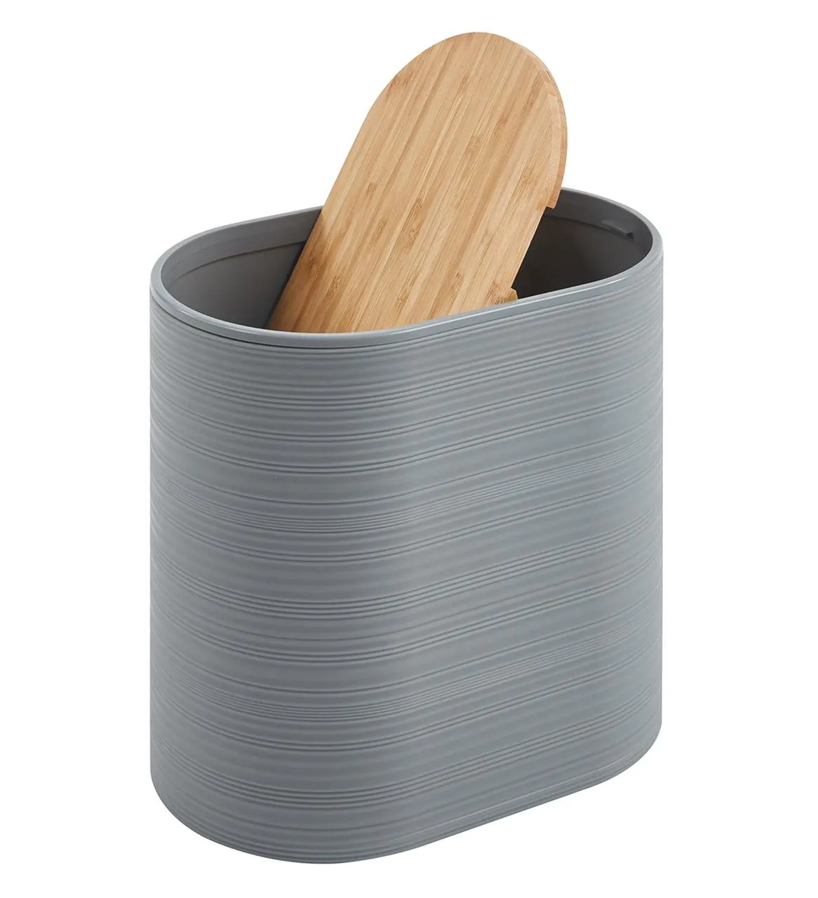 Ensemble Accessoires Salle de Bain 6 Pièces Bambou & Gris – Élégance Contemporaine - image 3