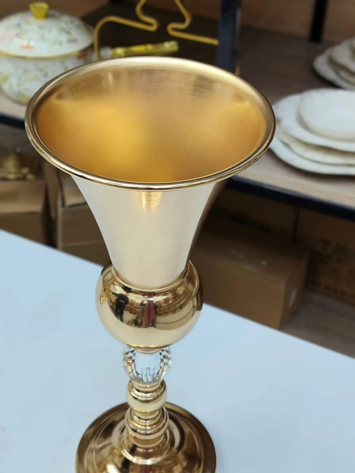 Vase Trompette Doré en Acier Inoxydable - image 3