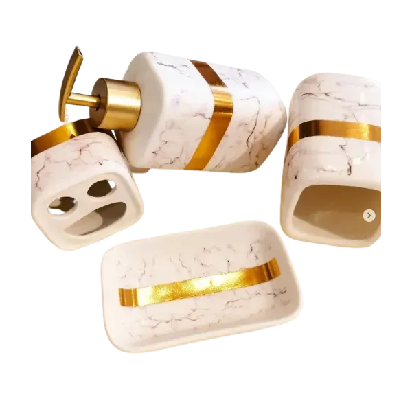 Set Accessoires Salle de Bain 4 Pièces Céramique – Collection Essentielle - image 2