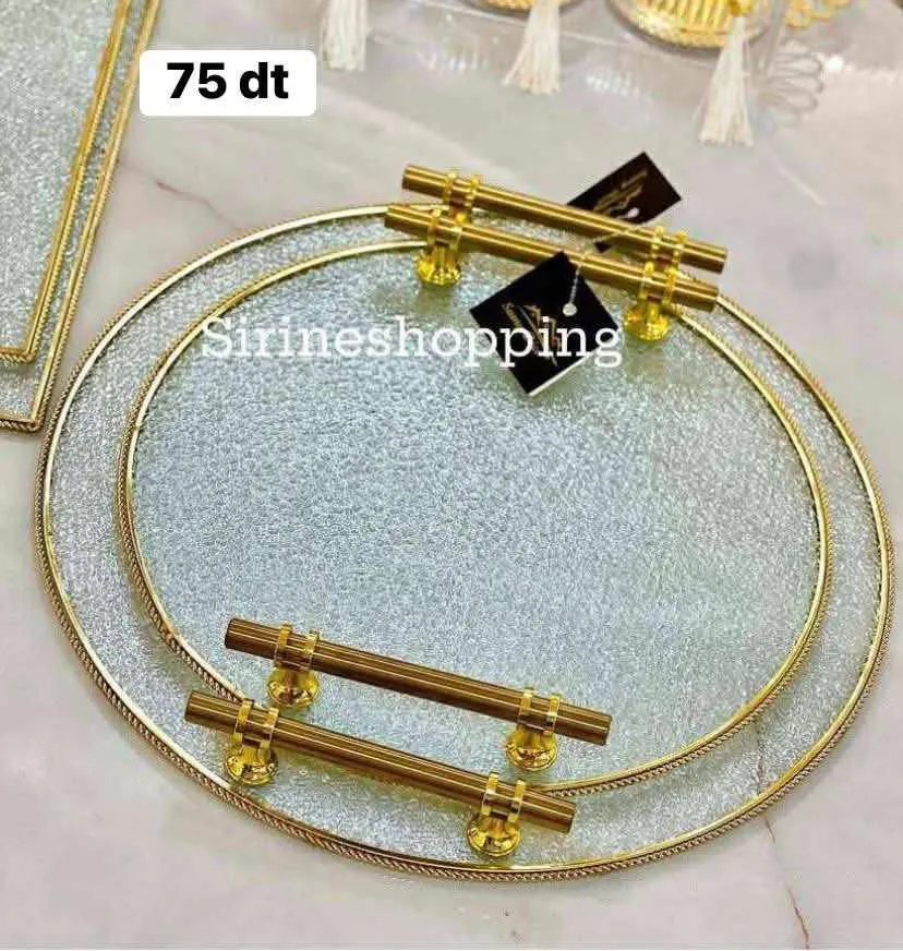 Série 2 Plateaux Ronds Décoratifs – Art de Table Élégance Circulaire - image 2