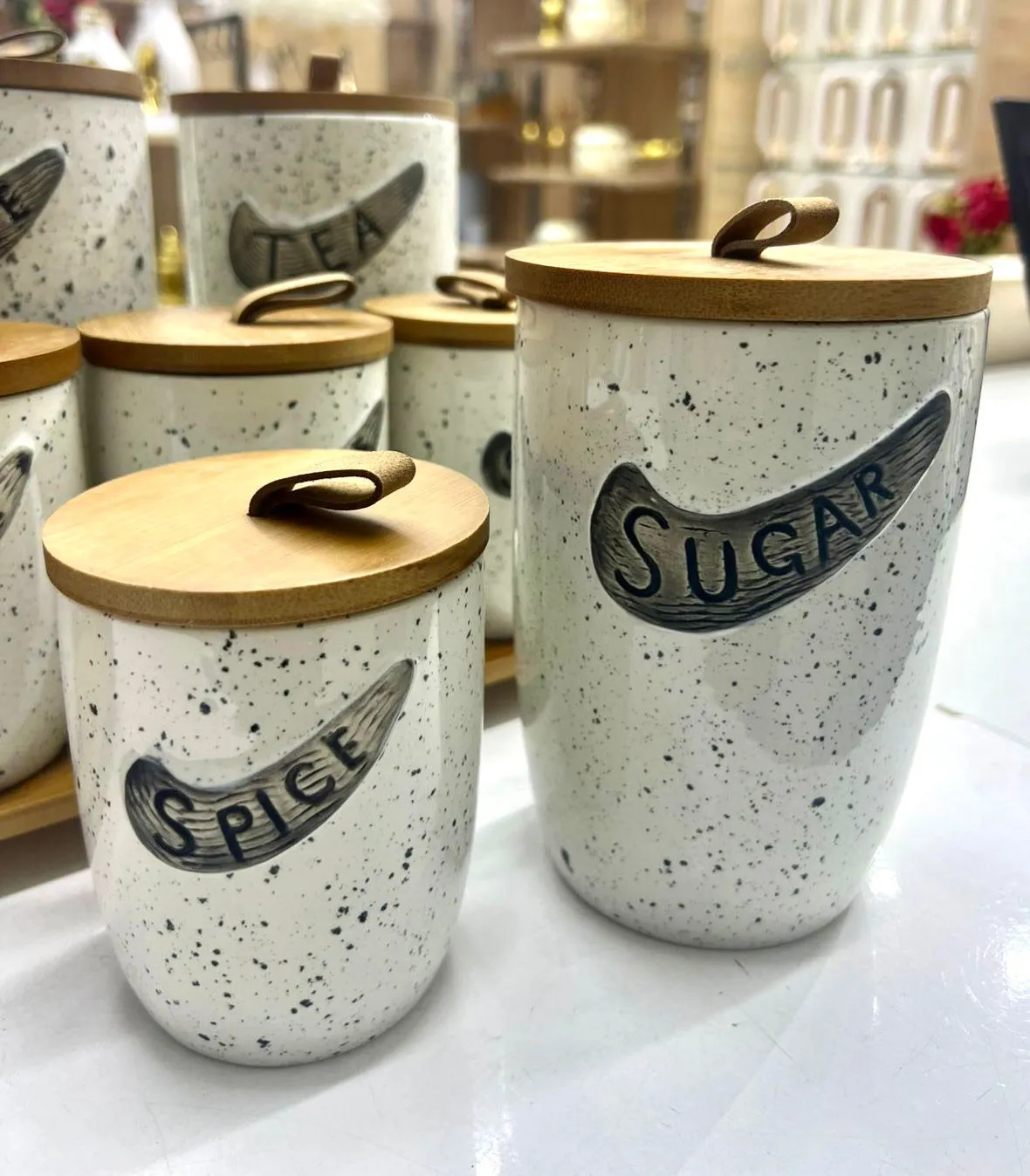 Ensemble de bocaux de cuisine en bambou et céramique03 - image 3