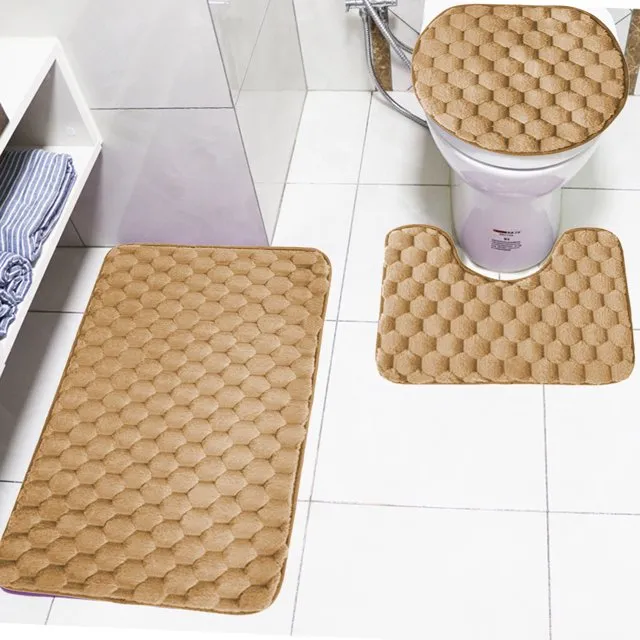 Ensemble 3 Tapis Salle de Bain Beige Doux & Antidérapants – Confort Premium - image 4