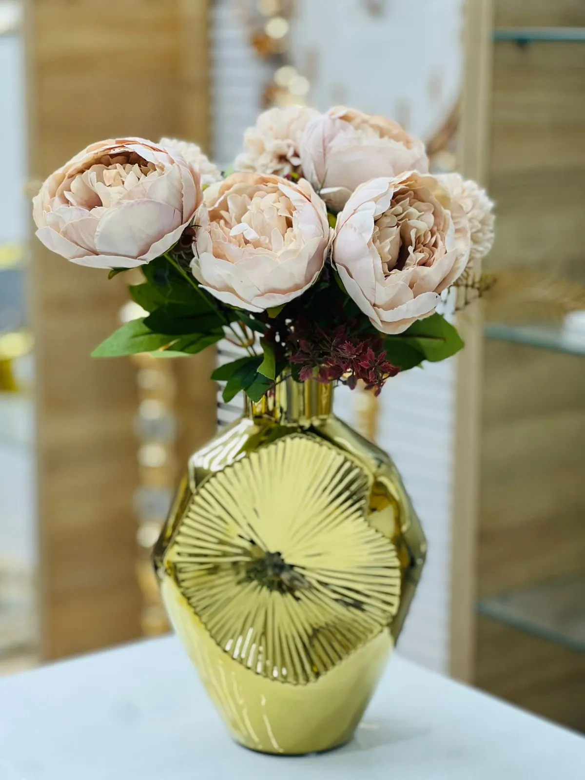 Vase Gold – Céramique Dorée Bulbe - image 5